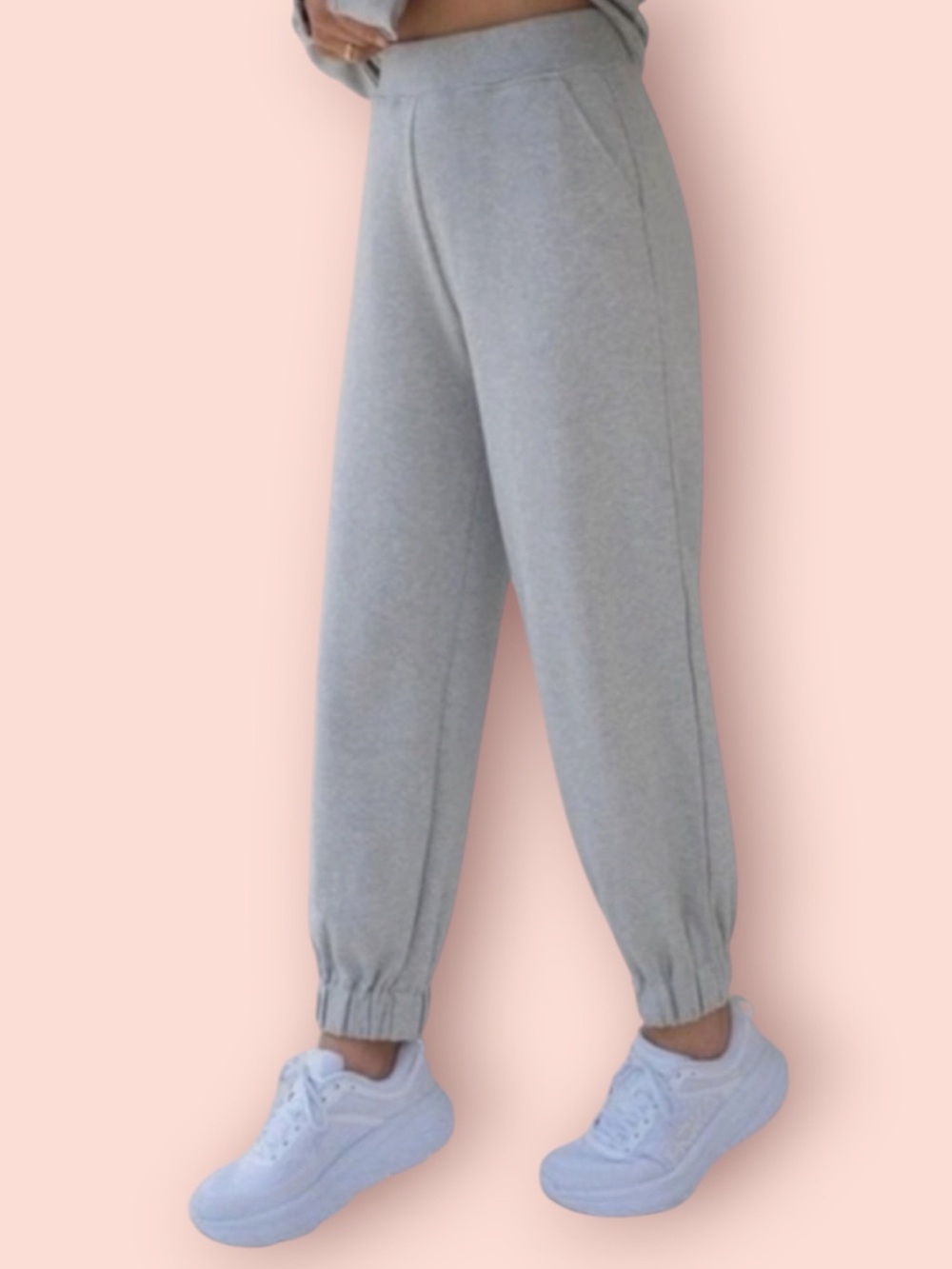 AYR The Cool High Rise Pima Cotton Blend Jogger Pants Grey